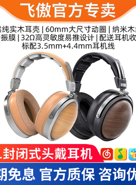 FiiO飞傲 FT1头戴式有线耳机HiFi发烧动圈电脑高保真音乐封闭大耳