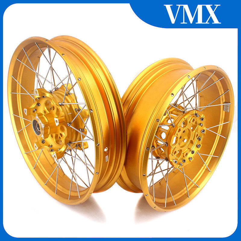 VMX 轮毂 斜拉真空胎真空辐条轮辋适配宝马R1200GS水鸟/ADV外圈金