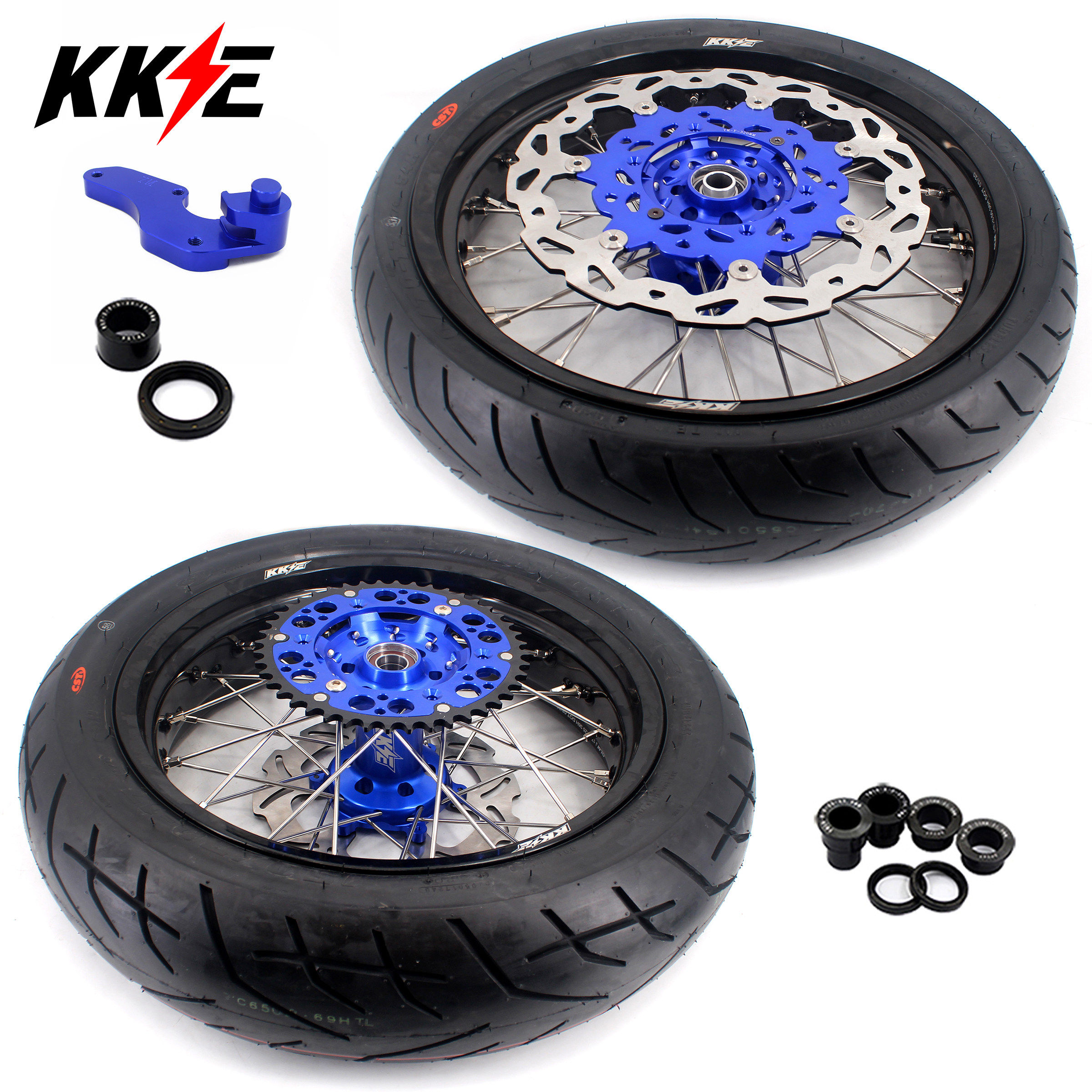 KKE越野摩托改装滑胎轮组适配雅马哈WR250F WR450F 2001-2019带胎