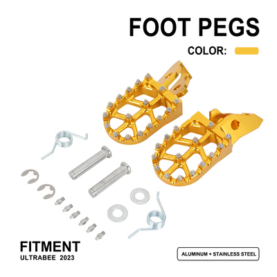 适用虬龙Surron极蜂UltraBee2023专用配件CNC铝合金脚踏板脚蹬