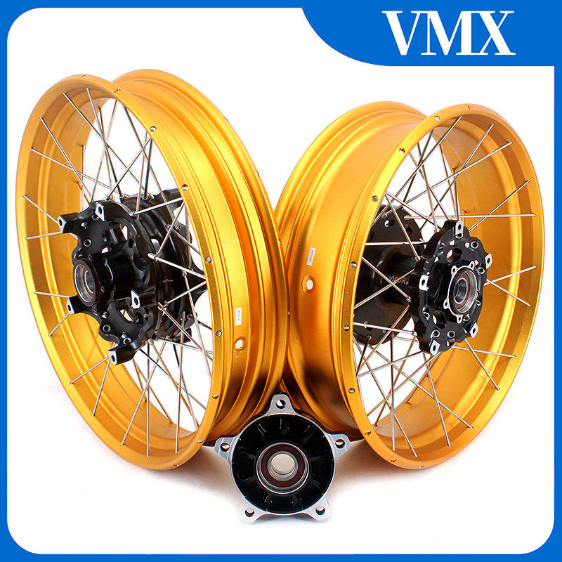 VMX改装钢丝真空辐条轮辋适配宝马 F750GS/ADV 钢圈外圈 金