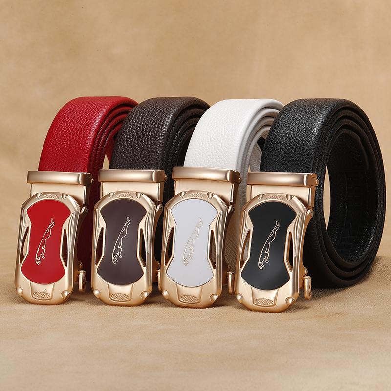 棕色本命年耐刮礼物真皮自动扣