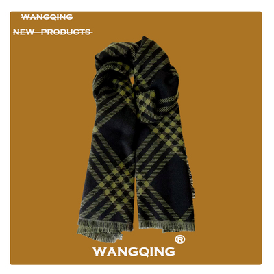 张婧怡同款英伦风经典格纹围巾