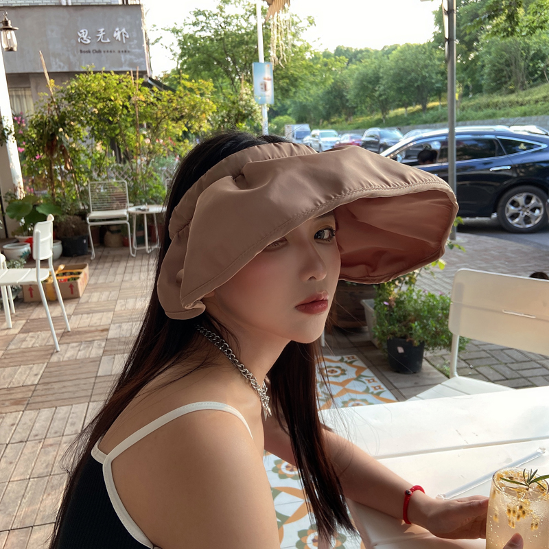 帽子女韩版百搭防晒遮脸太阳帽潮贝壳渔夫帽防紫外线遮阳空顶帽