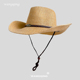 防晒帽夏季 可折叠太阳帽大头围帽子大檐草帽男户外牛仔帽女遮阳帽