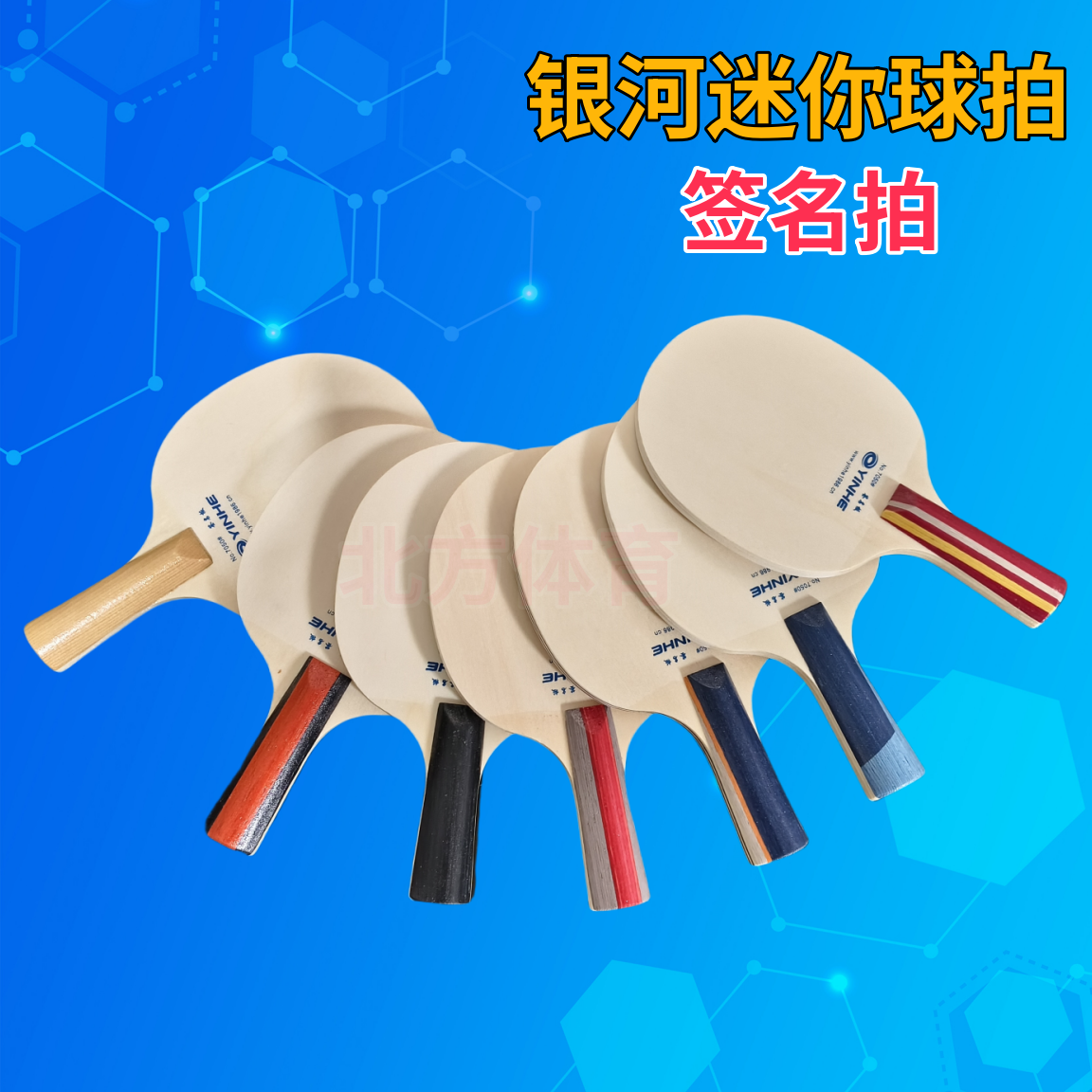 正品YINHE银河 迷你小球拍 小号签名拍 乒乓球拍 迷你底板