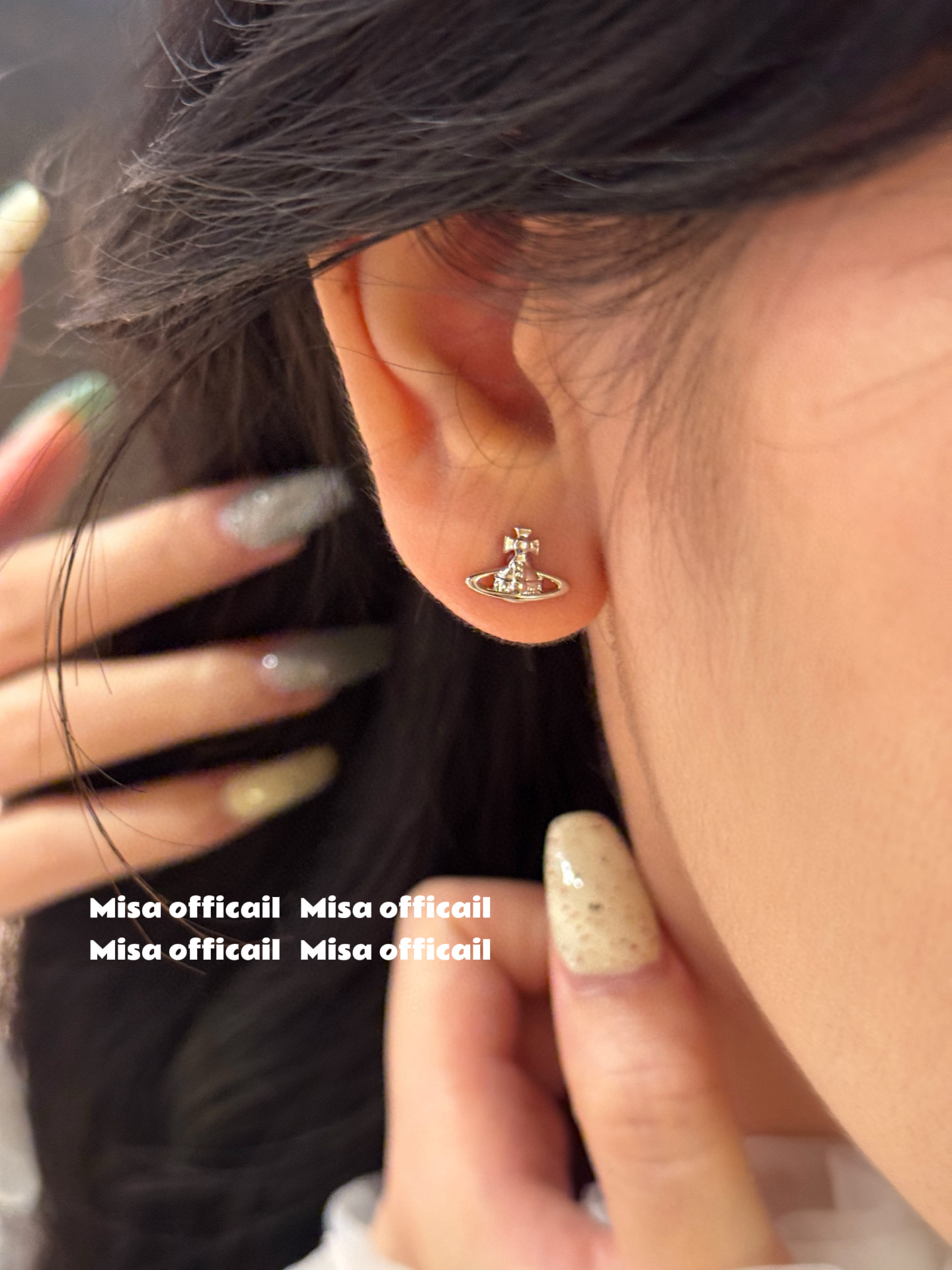 Misa officail｜mini小土星洛瑞莱耳钉耳饰小众轻奢星球NANA同款