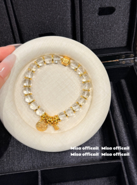 八方来财｜白水晶盘缠财神黄塔晶天然水晶手串手链转运设计款送礼