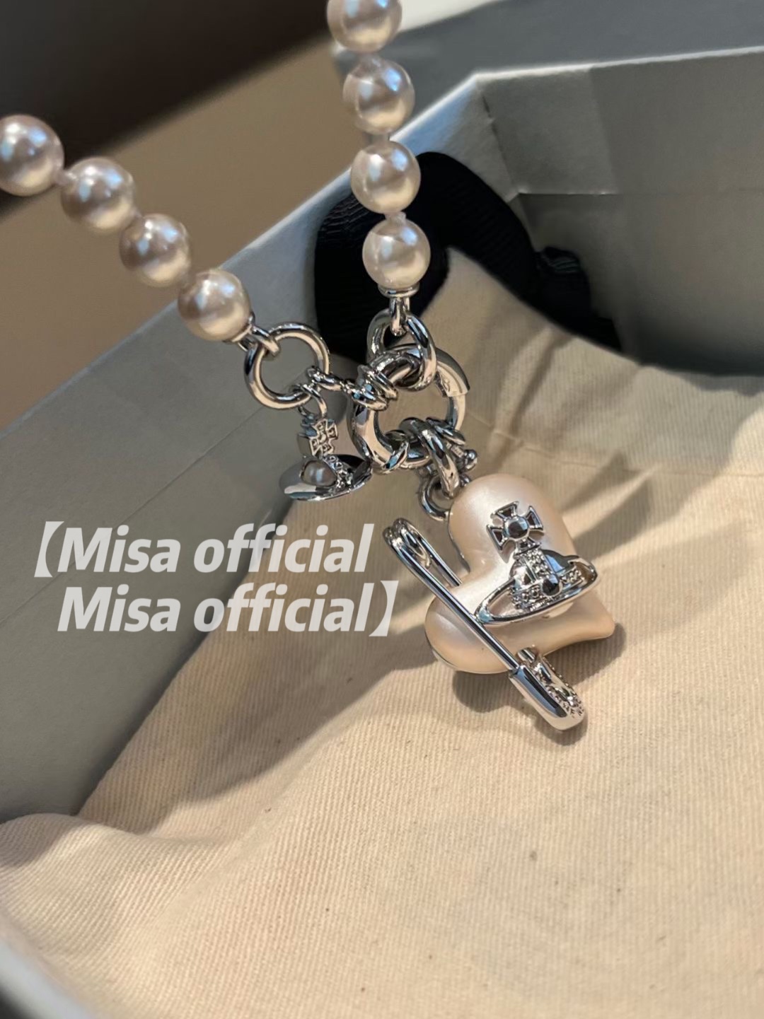 Misa officail｜珍珠爱心土星别针项链手链耳钉西太小众高级后 饰品/流行首饰/时尚饰品新 项链 原图主图