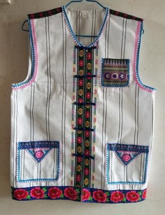 葫芦丝演出服/少数民族男式纳西族佤族舞蹈表演服饰/壮彝族马夹甲