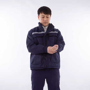 冬季加厚藏青大船集团工作服棉衣户外反光船业重工维修棉袄定制