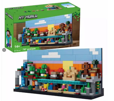 游戏我的世界微观迷你生物群系男女孩儿童拼搭积木玩具礼物21589