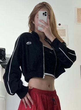 甜辣妹女团卫衣短款拉链小外套