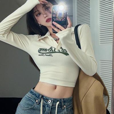 高腰欧美jazz爵士舞长袖T恤