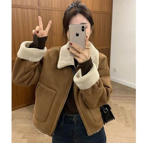 百搭时尚加厚羊羔毛短外套