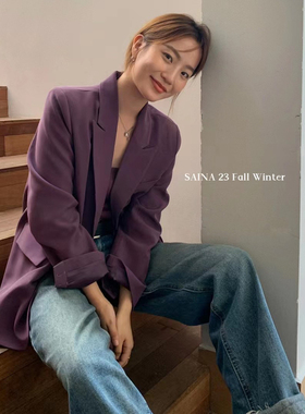 SAINA2023秋季新款西装韩版时尚休闲宽松上衣通勤显瘦显高西服ins