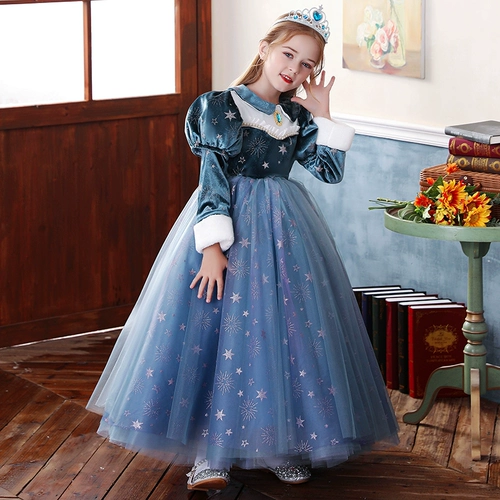 Детский костюм, наряд маленькой принцессы, платье, демисезонная юбка, «Холодное сердце», косплей, увеличенная толщина