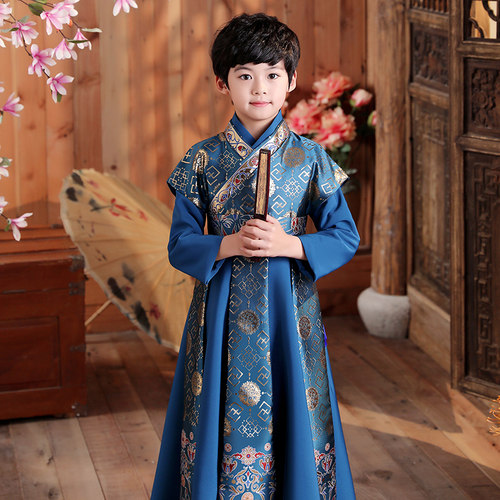 男童唐装汉服中国风演出服儿童古装宝宝古风童装女童古装国学服春