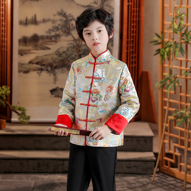男童唐装秋款小男孩中式主持人礼服套装儿童原创中国风古装演出服