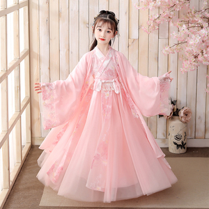 汉服女童中国风襦裙2023新款宝宝古风童装连衣裙儿童唐装超仙秋款