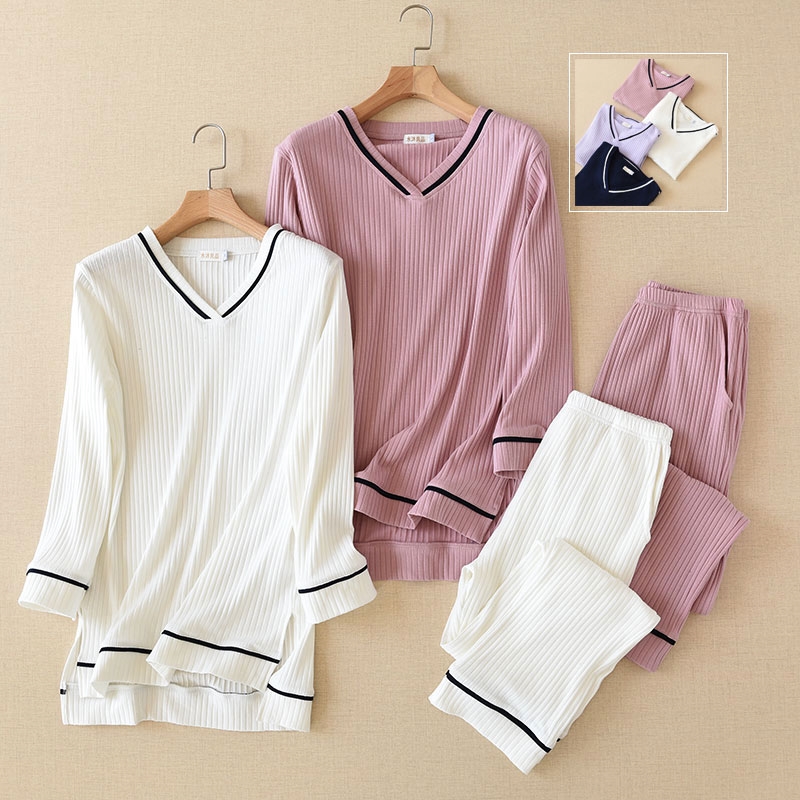 罗纹棉家居服套装