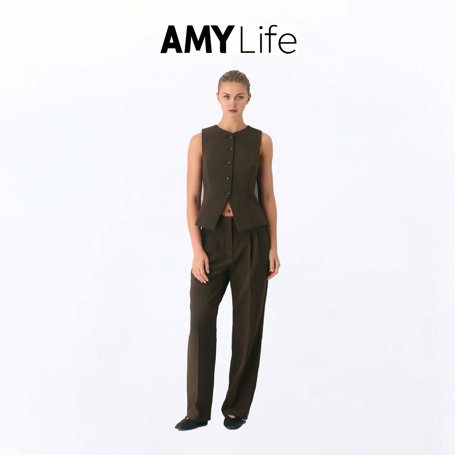 北美代购正品aritzia effortless系列百搭西裤 舒适高腰阔腿裤