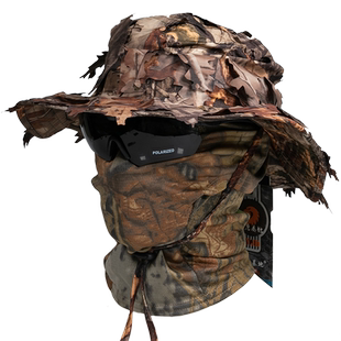 夏季迷彩奔尼帽男士战术奔尼帽渔夫帽枯树叶帽钓鱼圆边帽战术帽