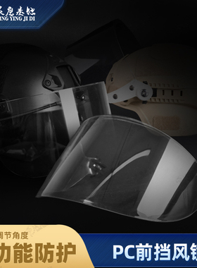 战术头盔PC防护透明风镜FAST MICH IBH防护头盔导轨连接护目镜