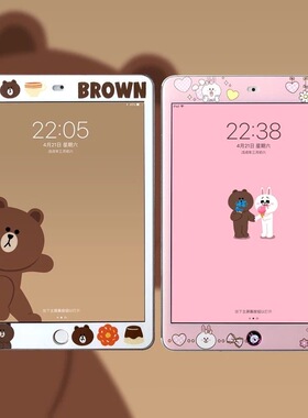 卡通iPad9保护膜ipad5贴膜air1高清膜mini4彩膜air3改色膜Ipro9.7钢化膜10.2寸全屏膜防摔air2