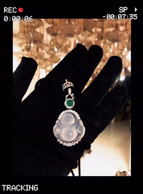 特价！冰种玉髓玛瑙招财大肚佛公吊坠女士毛衣项链翡翠实物更漂亮