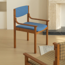 美之趣 复古餐厅靠背椅子 中古风实木餐椅设计师椅子法式