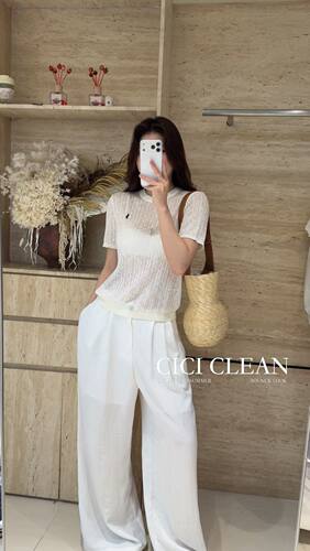 CICI CLEAN十三行26夏老钱风小马刺绣圆领短袖T恤女亚麻透气上衣