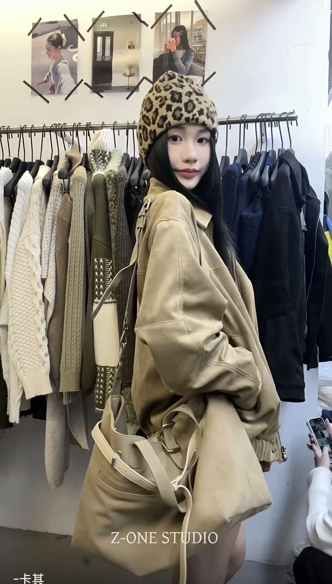 z-one十三行秋冬复古麂皮绒翻领短款外套上衣+高腰显瘦短裙套装女