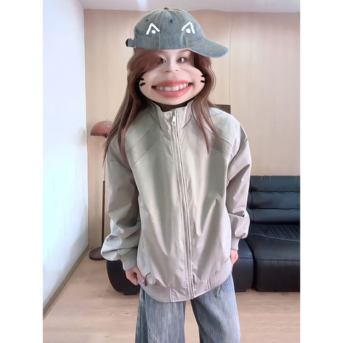 灰色美式飞行夹克男春秋季短款三防拼接工装外套bomber立领棒球服
