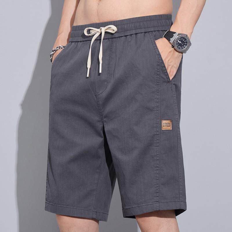 夏季薄款休闲短裤男士潮牌宽松直筒中裤夏天弹力运动五分裤子