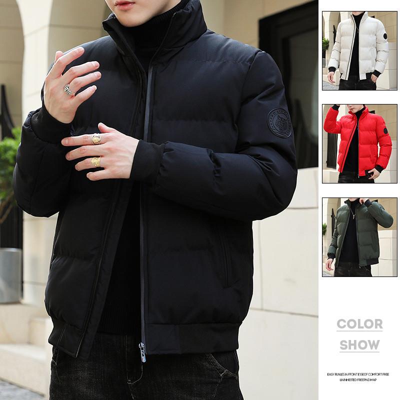 秋冬季新款男士立领棉衣加绒加厚棉袄羽绒服棉服外套保暖御寒衣