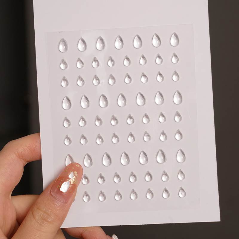 脸上贴饰品眼泪水滴钻贴脸饰品透明人鱼泪滴泪珠脸上贴纸水珠亮钻