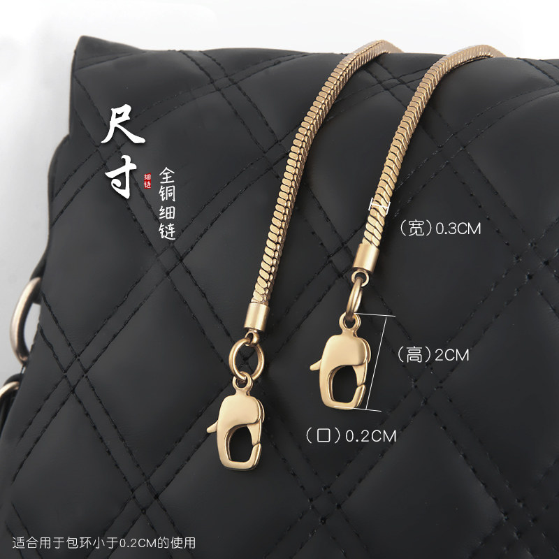 FULL COPPER CHAIN BAG BAG CHAIN BAG ACCESSORIES LIGHT GOLD SILVER VERSATILE METAL SNAKE BONE CHAIN ULTRA-THIN SHOULDER STRAP SINGLE BUY