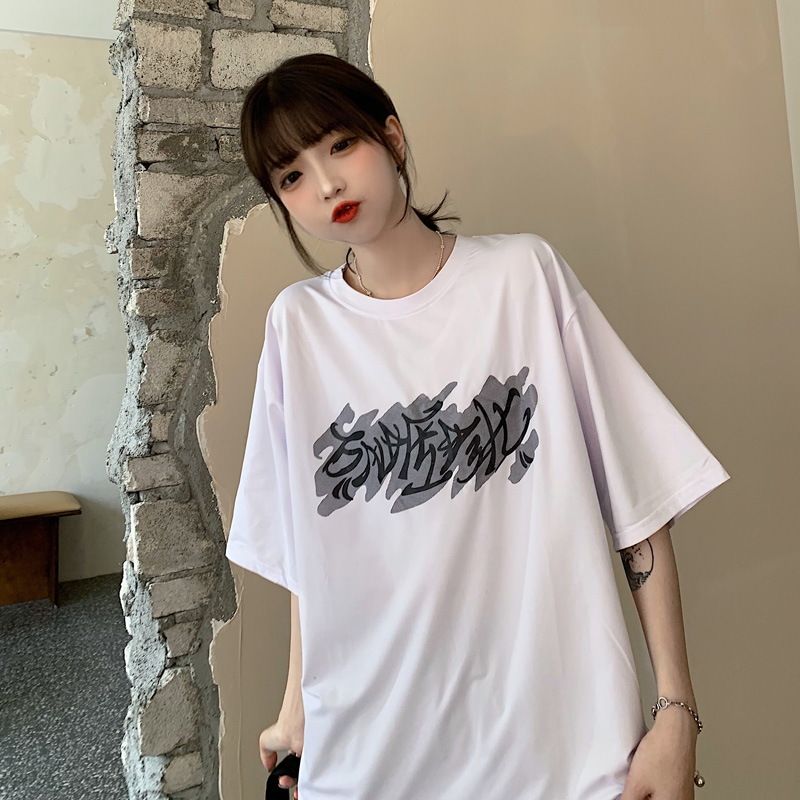 Real 180 grams milk silk Harajuku style super fire short sleeve T-shirt women's Summer Fashion Top
