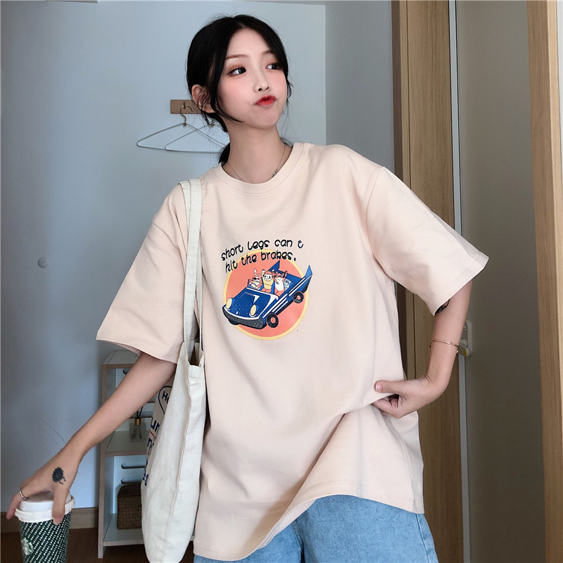 A sense of antiquity: Hong Kong style retro short sleeve T-shirt for women