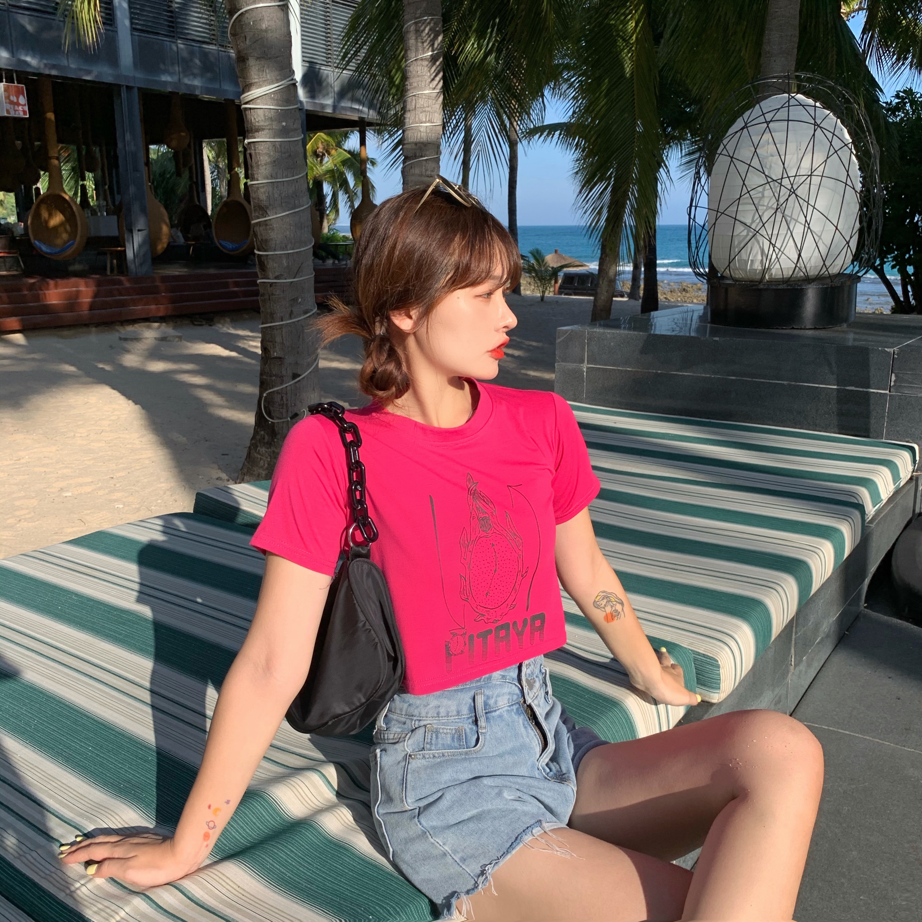 Cotton summer new net red design Short Sleeve T-Shirt