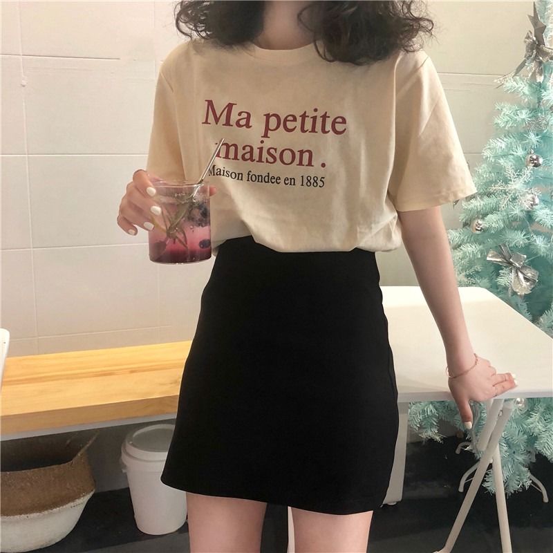 Short sleeve T-shirt women's loose summer wear new Korean fashion middle long yuansufeng student half sleeve top