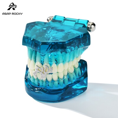 ASAPROCKY欧美嘻哈风满钻小尖牙