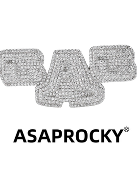 ASAPROCKY欧美Capper同款嘻哈风GAG满钻戒指锆石闪钻潮流男女戒指
