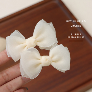 黄小妞儿童发饰蝴蝶结发夹公主气质边夹小女孩洋气韩版手工发饰