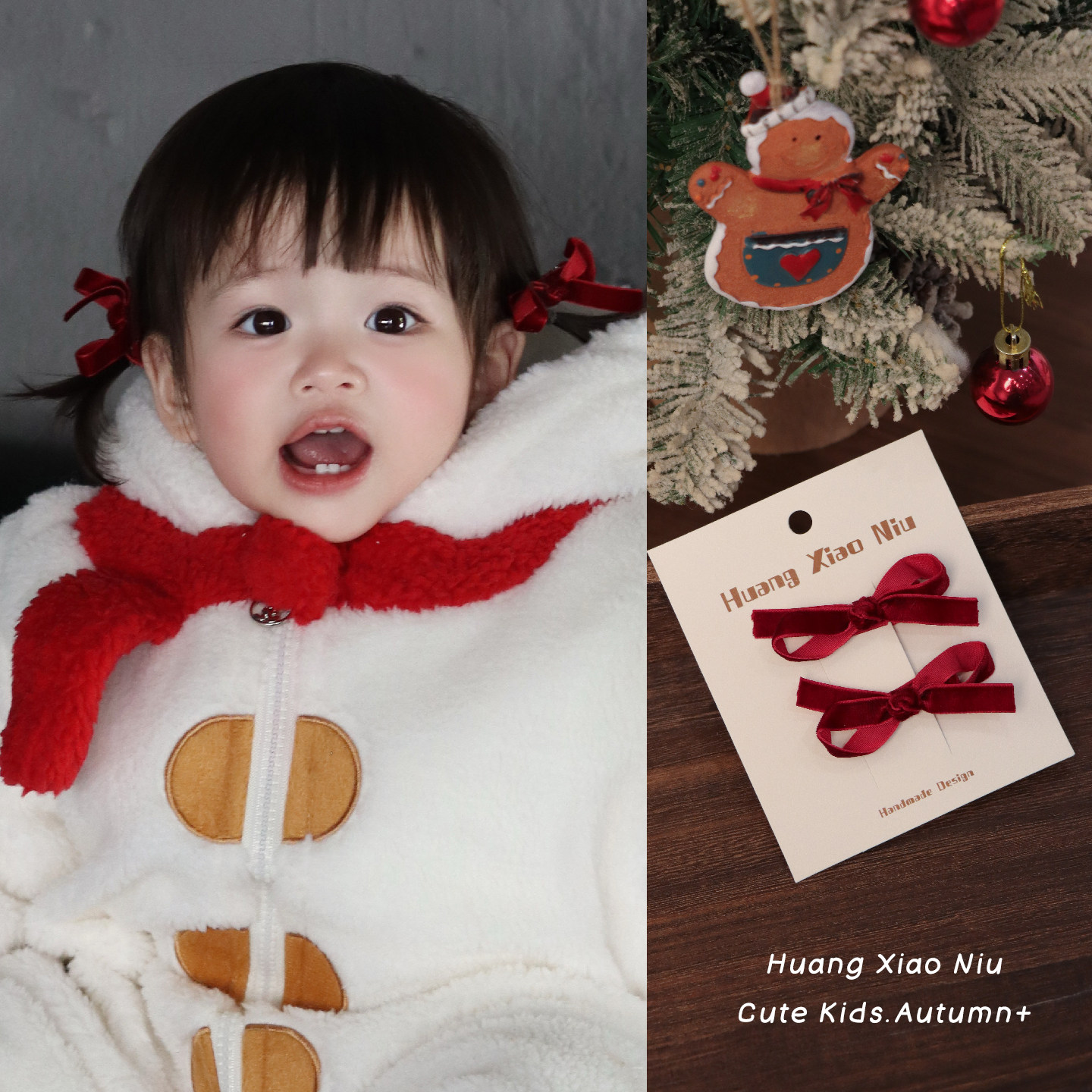 黄小妞儿童红色蝴蝶结发夹新年喜庆发卡宝宝公主圣诞发饰秋冬头饰,童装/婴儿装/亲子装,发饰,淘宝优惠券,粉丝福利购,淘宝优惠卷