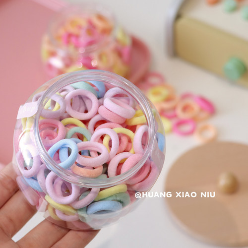 黄小妞儿童高弹力不伤发毛巾圈女童扎头发橡皮筋扎辫小皮筋头绳