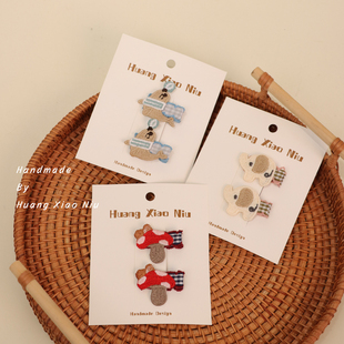 黄小妞可爱卡通动物发夹儿童BB夹边夹刘海夹宝宝发饰