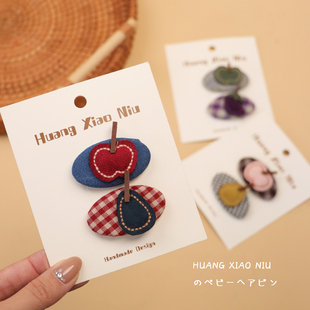 黄小妞秋冬新款儿童可爱水果发夹宝宝布艺发卡刘海夹子边夹发饰