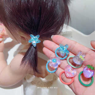 黄小妞婴儿夏季 简约可爱女宝宝不伤发小圈头绳儿童皮筋 清凉发饰